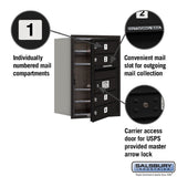 6 Door High Recessed Mounted 4C Horizontal Mailbox with USPS Access - Front Loading