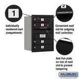 6 Door High Recessed Mounted 4C Horizontal Mailbox with USPS Access - Rear Loading