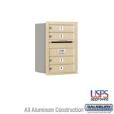 6 Door High Surface Mounted 4C Horizontal Mailbox with Private Access in Sandstone