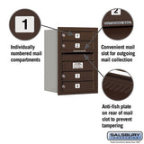 6 Door High Recessed Mounted 4C Horizontal Mailbox with USPS Access - Rear Loading