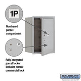 Salsbury 3700 Series 23-1/2 in. 6-Door-High Unit Parcel Locker, Model 1 PL6, 4C USPS Front-Loading Horizontal Mailbox, Aluminum