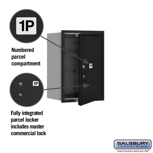 6-Door High Recessed Mounted Parcel Locker with USPS Access - Black