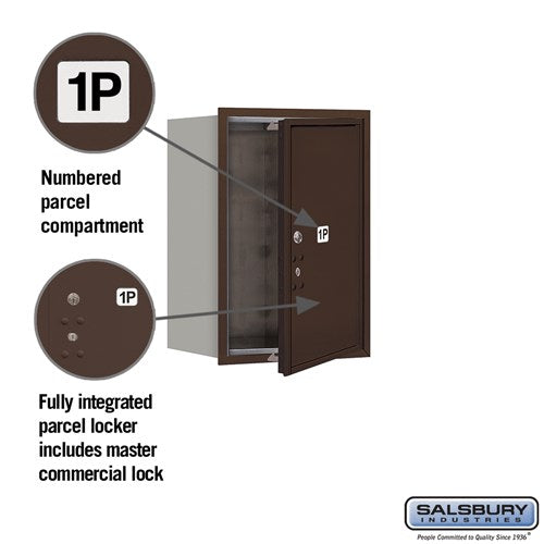 6-Door High Recessed Mounted Parcel Locker with USPS Access - Rear Loading