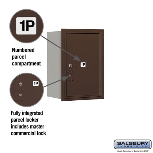 6-Door High Recessed Mounted Parcel Locker with USPS Access - Rear Loading