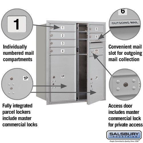 10 Door High Recessed Mounted 4C Horizontal Mailbox with Parcel Lockers