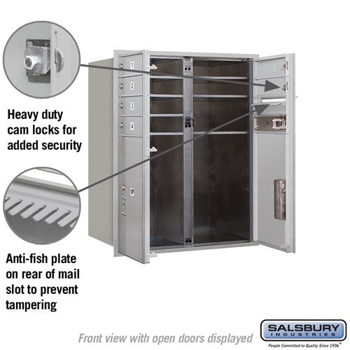 10 Door High Recessed Mounted 4C Horizontal Mailbox with Parcel Lockers