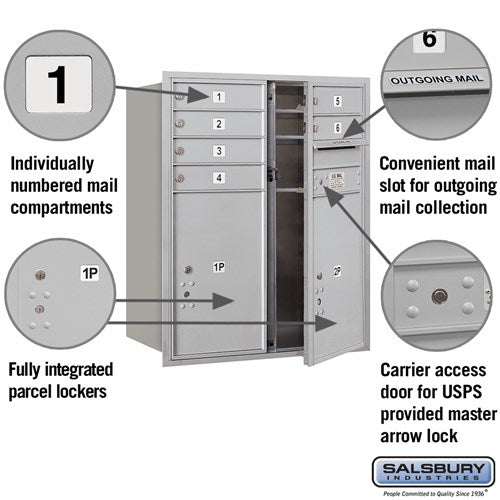 10 Door High Recessed Mounted 4C Horizontal Mailbox with Parcel Lockers and USPS Access