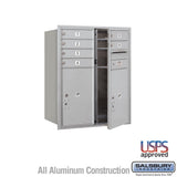 Salsbury 3700 Horizontal Series Recessed Mount Mailbox, Double Column, 6 Compartments with 2 Parcel Lockers (PL6)
