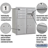 10 Door High Recessed Mounted 4C Horizontal Mailbox with Parcel Lockers - Rear Loading