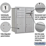 10 Door High Recessed Mounted 4C Horizontal Mailbox with Parcel Lockers - Rear Loading
