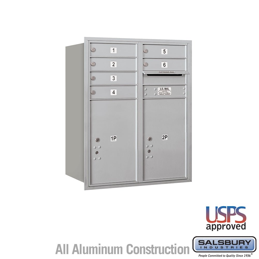 10 Door High Recessed Mounted 4C Horizontal Mailbox with Parcel Lockers - Rear Loading