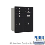 10 Door High Recessed Mounted 4C Horizontal Mailbox with Parcel Lockers - Black, Rear Loading