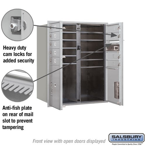 10 Door High Recessed Mounted 4C Horizontal Mailbox with Parcel Lockers - Private Access