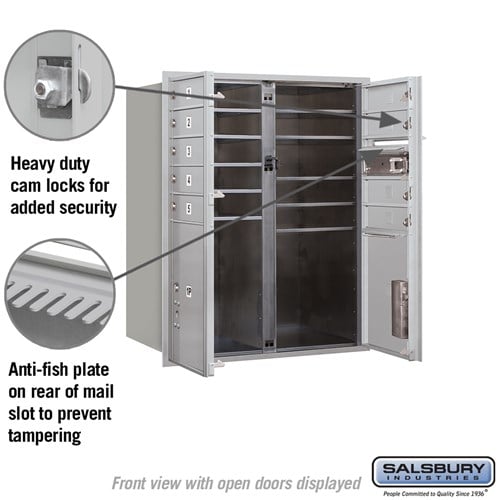 10 Door High Recessed Mounted 4C Horizontal Mailbox with Parcel Lockers - Front Loading