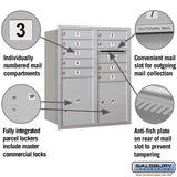 10 Door High Recessed Mounted 4C Horizontal Mailbox with Parcel Locker - Rear Loading