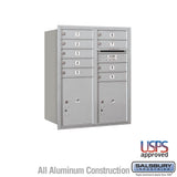 10 Door High Recessed Mounted 4C Horizontal Mailbox with Parcel Lockers - Rear Loading