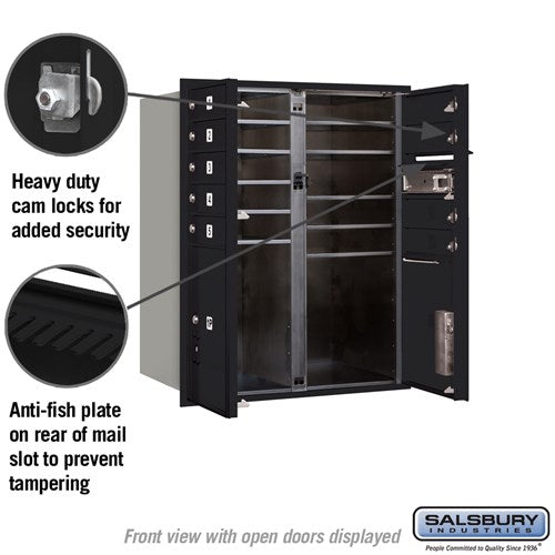 10-Door High Recessed Mounted 4C Horizontal Mailbox with Parcel Lockers - Black, USPS Approved