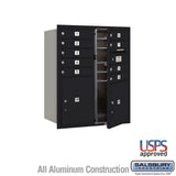 Salsbury 3700 Horizontal Series Recessed Mount Mailbox, 9 Compartments with 2 Parcel Lockers