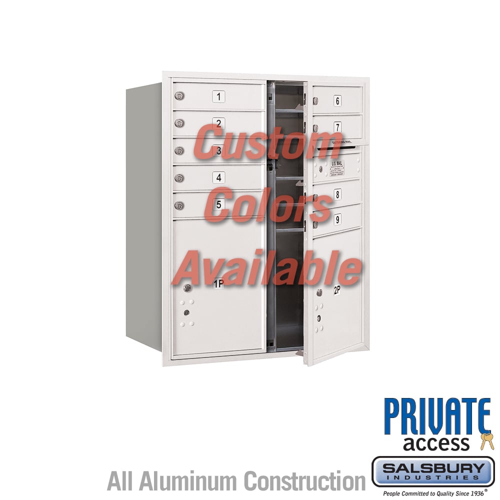 Recessed Mounted 4C Horizontal Mailbox - 10 Door High Unit - Double Column - Front Loading - Private Access
