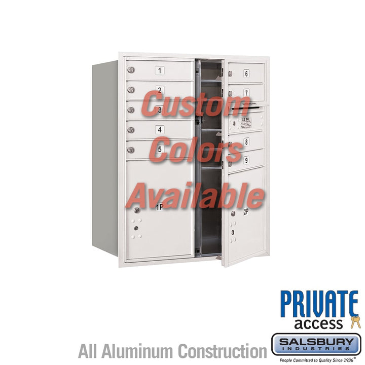 Recessed Mounted 4C Horizontal Mailbox - 10 Door High Unit - Double Column - Front Loading - Private Access