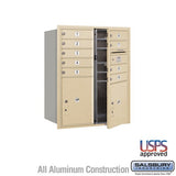 10 Door High Recessed Mounted 4C Horizontal Mailbox with Parcel Lockers - Sandstone