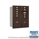 10 Door High Recessed Mounted 4C Horizontal Mailbox with Parcel Lockers - Bronze - Rear Loading