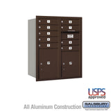 10 Door High Recessed Mounted 4C Horizontal Mailbox with Parcel Lockers - Bronze - USPS Approved