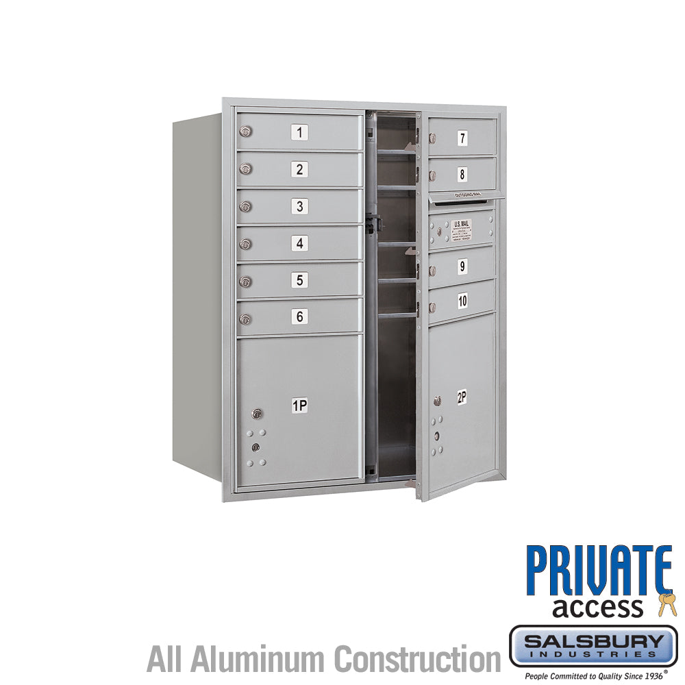 Salsbury 3700 Horizontal Series 10-Compartment Recessed Mount Mailbox