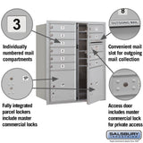 Salsbury 3700 Horizontal Series 10-Compartment Recessed Mount Mailbox