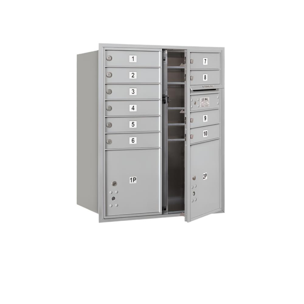 Salsbury 10-Door High Surface Mounted 4C Horizontal Mailbox with Parcel Lockers – Bronze