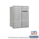 10 Door High Recessed Mounted 4C Horizontal Mailbox with Parcel Lockers - Rear Loading