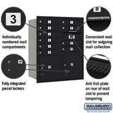 10 Door High Recessed Mounted 4C Horizontal Mailbox with Parcel Lockers - Rear Loading