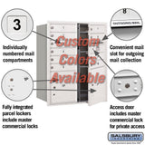 Recessed Mounted 4C Horizontal Mailbox - 10 Door High Unit - Double Column - Custom Color - Front Loading - Private Access