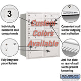 Recessed Mounted 4C Horizontal Mailbox - 10 Door High Unit, Double Column, Rear Loading