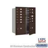 10 Door High Recessed Mounted 4C Horizontal Mailbox with Parcel Lockers - Bronze