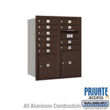 10 Door High Recessed Mounted 4C Horizontal Mailbox with Parcel Lockers - Bronze