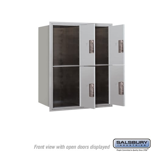 10 Door High Recessed Mounted 4C Horizontal Parcel Locker with 4 Parcel Lockers - Front Loading