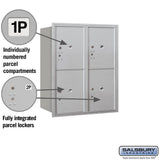 10-Door High Recessed Parcel Locker with 4 Parcel Lockers - Rear Loading