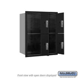 10 Door High Recessed Mounted 4C Horizontal Parcel Locker with 4 Parcel Lockers in Black - Front Loading