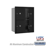 10 Door High Recessed Mounted 4C Horizontal Parcel Locker with 4 Parcel Lockers in Black - Front Loading