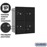 10-Door High Recessed Mounted Parcel Locker with 4 Parcel Lockers - Black, Rear Loading