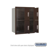 10 Door High Recessed Mounted 4C Horizontal Parcel Locker with 4 Parcel Lockers in Bronze - Front Loading