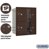 10 Door High Recessed Mounted Parcel Locker with 4 Parcel Lockers - Bronze - USPS Access