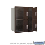 10 Door High Recessed Mounted Parcel Locker with 4 Parcel Lockers - Bronze - USPS Access