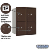 10-Door High Recessed Mounted Parcel Locker with USPS Access - Bronze - Rear Loading