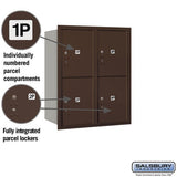 10-Door High Recessed Mounted Parcel Locker with USPS Access - Bronze - Rear Loading