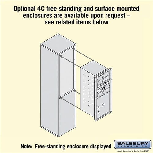 10 Door High Recessed Mounted 4C Horizontal Mailbox with Parcel Locker - Private Access