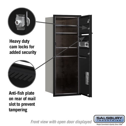 10 Door High Recessed Mounted 4C Horizontal Mailbox with Parcel Locker - Black