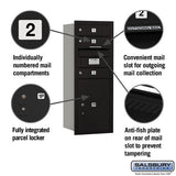 10-Door High Recessed Mounted 4C Horizontal Mailbox with Parcel Locker - Black - Rear Loading