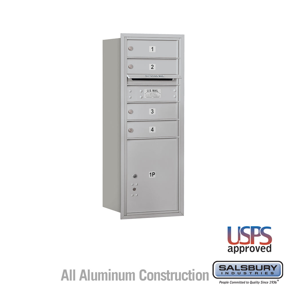 Salsbury 3700 Horizontal Series 4-Compartment Recessed Mount Mailbox